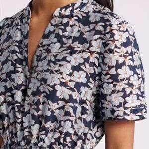 CASLON FLORAL TIERED MIDI DRES- NAVY & BLUE— SIZE 3X— NEW WITH TAGS